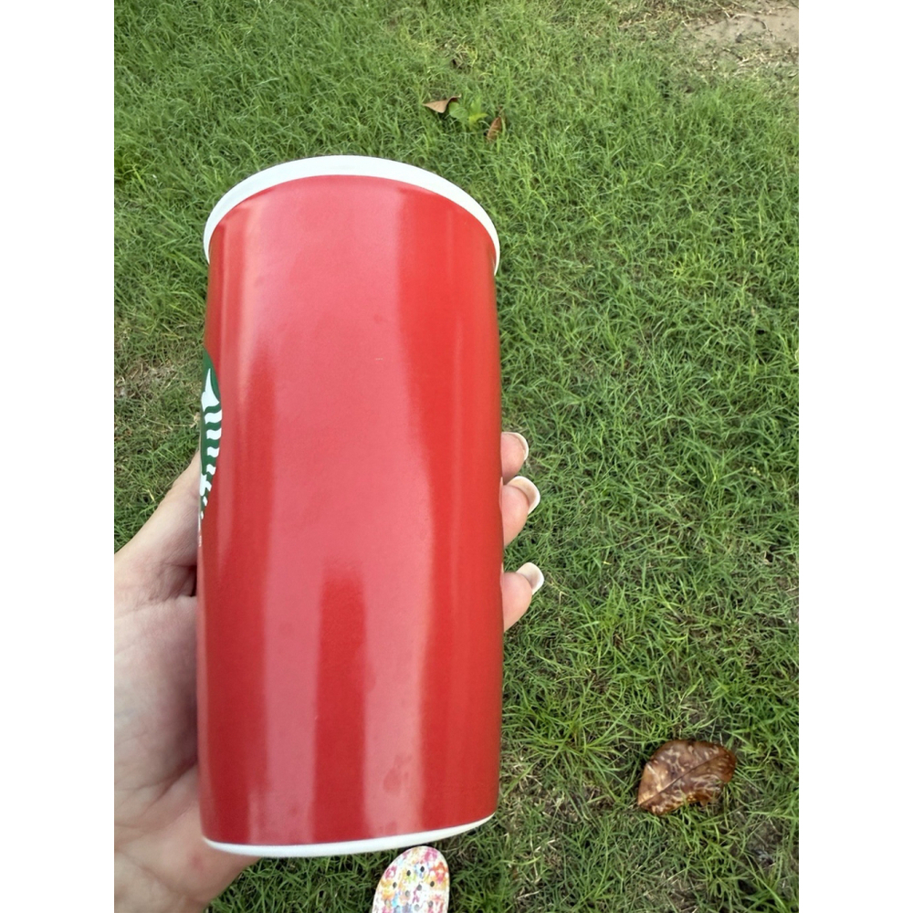 Starbucks Red Ceramic Tumbler 2016 Writable 12oz with Lid 12oz 355ml - Picture 2 of 8